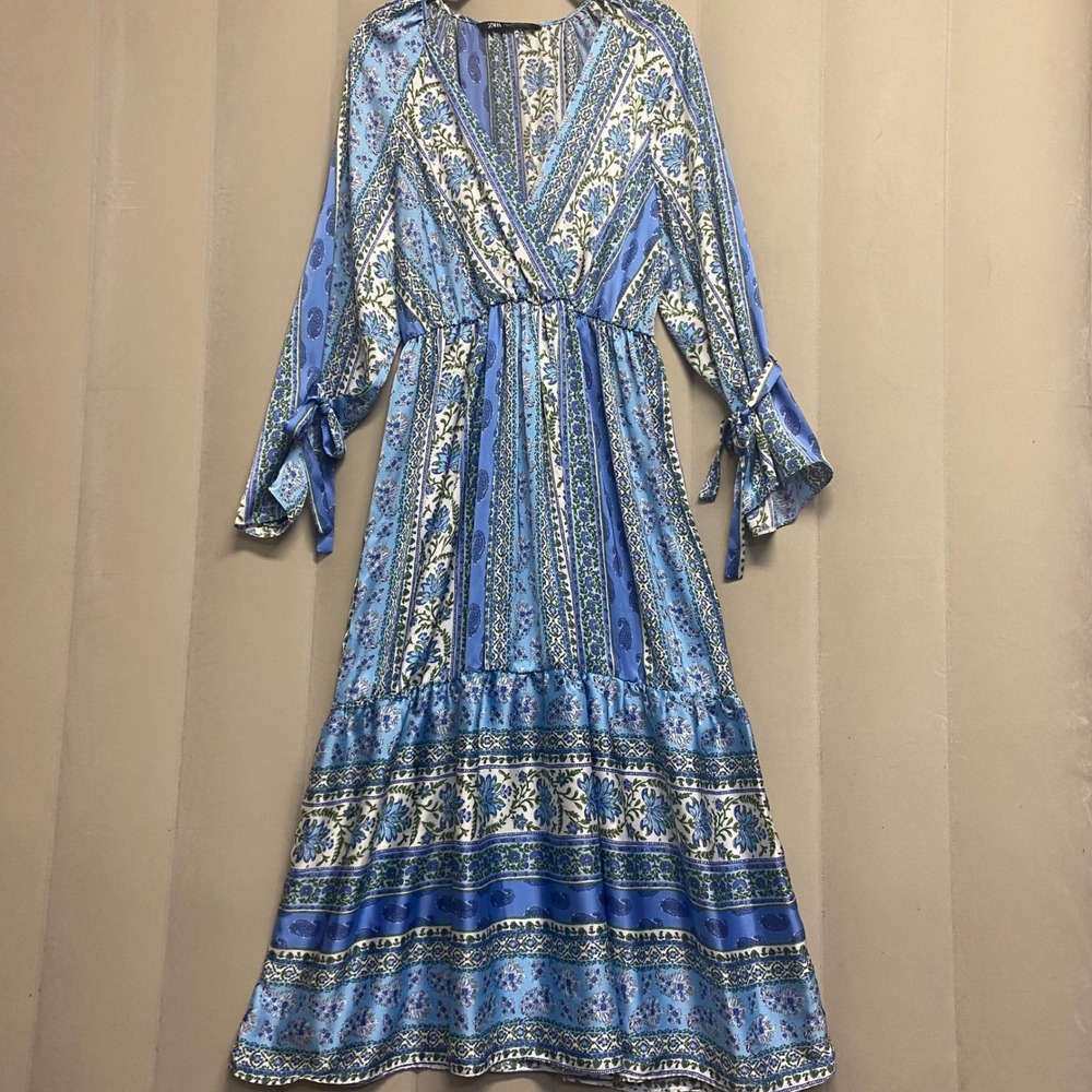 Zara Women's Dress Large Floral Midi Maxi Boho Bohemian Whimsical Fairy Dainty